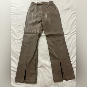 Light Brown Faux Leather Pants